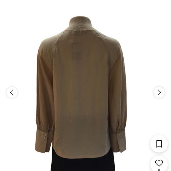 NWT Tan Club Monaco Ribbed Neck Blouse - Picture 8 of 8